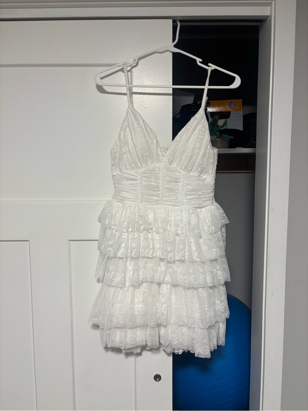 City Triangles White Tiered Lace Party Dress for Girls